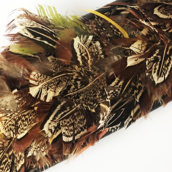 Yves Saint Laurent Belt Russian Tie Wrap with Feathers Rare 70s YSL Rive Gauche - Picture 8 of 12